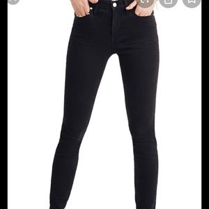 madewell 9” high rise skinny jeans in black